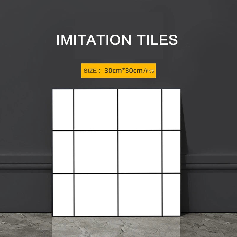 Self-Adhesive Wallpaper Imitation Ceramic Tiles Wall Art Waterproof and Moisture-Proof Pvc Wall Panel Kitchen Accessories Home