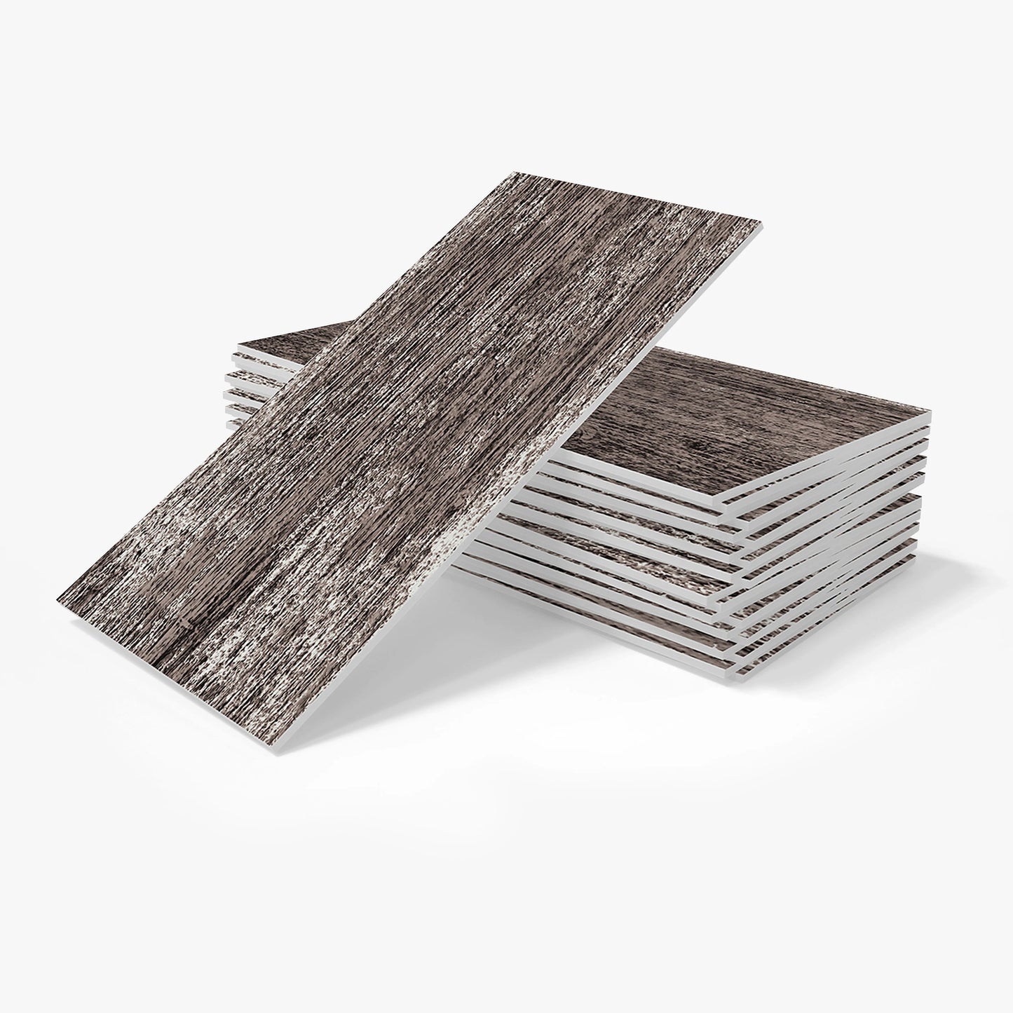 16/32/64PCS Retro Grey Wood Pattern Vintage Tile Sticker 3D Matte Thickened Foam Wall Sticker Self-Adhesive Wallpaper Kitchen