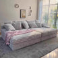 2025 New Vacuum Compression Shar Pei Dog Sofa Italian Minimalist Lazy Sofa Thick Striped Cloud Velvet Villa Large Sofa Bed