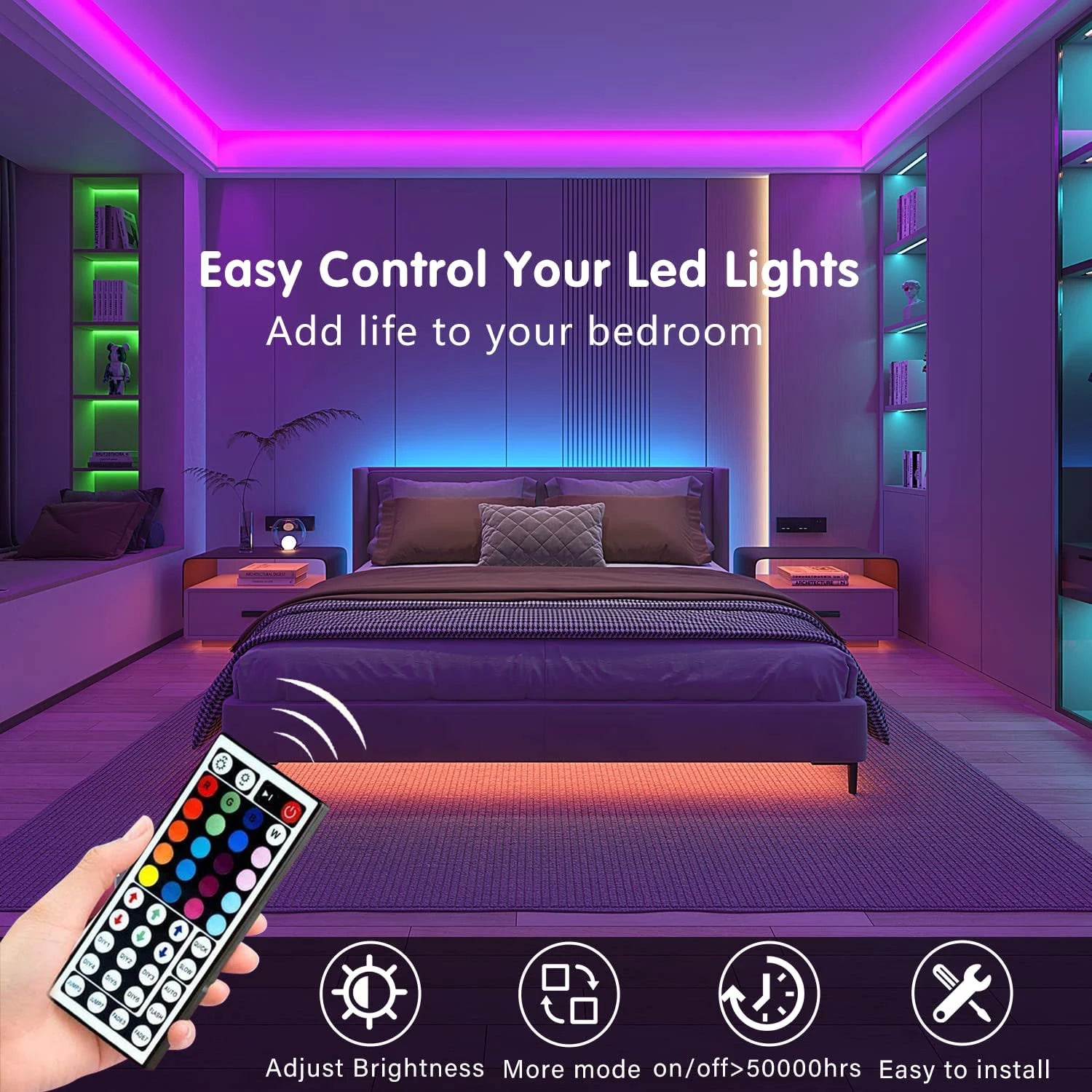 10M 20M Led Strip Lights with 44 Key Remote Control RGB Tape Led Wall Room for Home Bedroom Party Decor TV Backlight