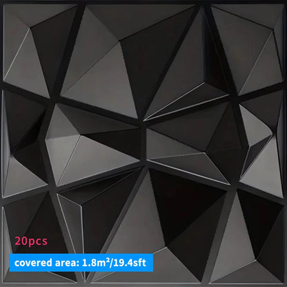 20PCS 3D Wall Panels 30X30Cm Indoor Wall Decoration for Living Room Bedroom Hotel Office Mural Tile-Panel-Mold 3D Wall Sticker