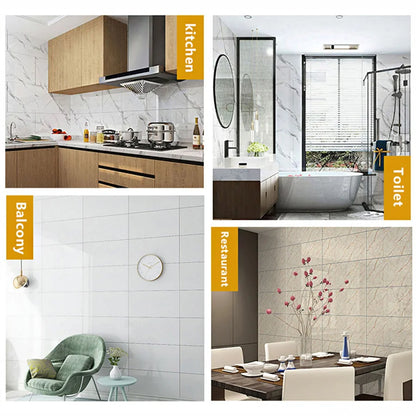 30*30CM Imitation Marble Wall Panels PVC 3D Waterproof Kitchen Decor Stickers Strong Adhesive Peel and Paste Tile Home Wallpaper