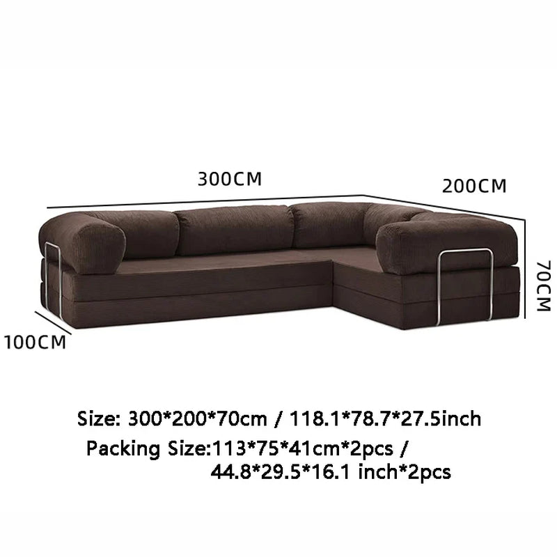 Bed Settee Modular L Shape Sofa Bed | Compressed Sofa |