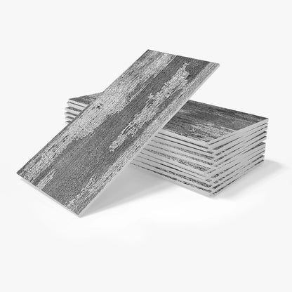 16/32/64PCS Retro Grey Wood Pattern Vintage Tile Sticker 3D Matte Thickened Foam Wall Sticker Self-Adhesive Wallpaper Kitchen