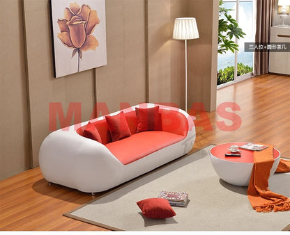 Italian Genuine Leather Couch Top Grade Cow Leather Sofas Personality Creativity Living Room Chair Arc Modern Furniture
