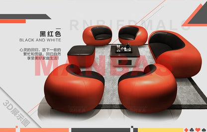 Italian Genuine Leather Couch Top Grade Cow Leather Sofas Personality Creativity Living Room Chair Arc Modern Furniture