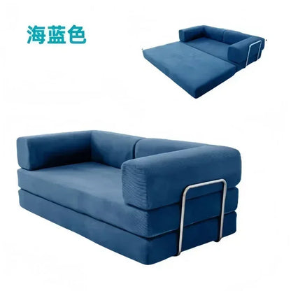 European Retro High-End Corduroy Living Room Sofa Vacuum Compression Sofa Bed Foldable and Customizable Home Furniture