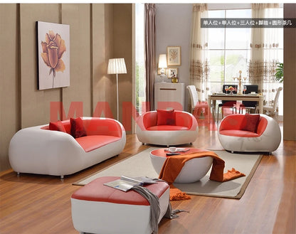 Italian Genuine Leather Couch Top Grade Cow Leather Sofas Personality Creativity Living Room Chair Arc Modern Furniture