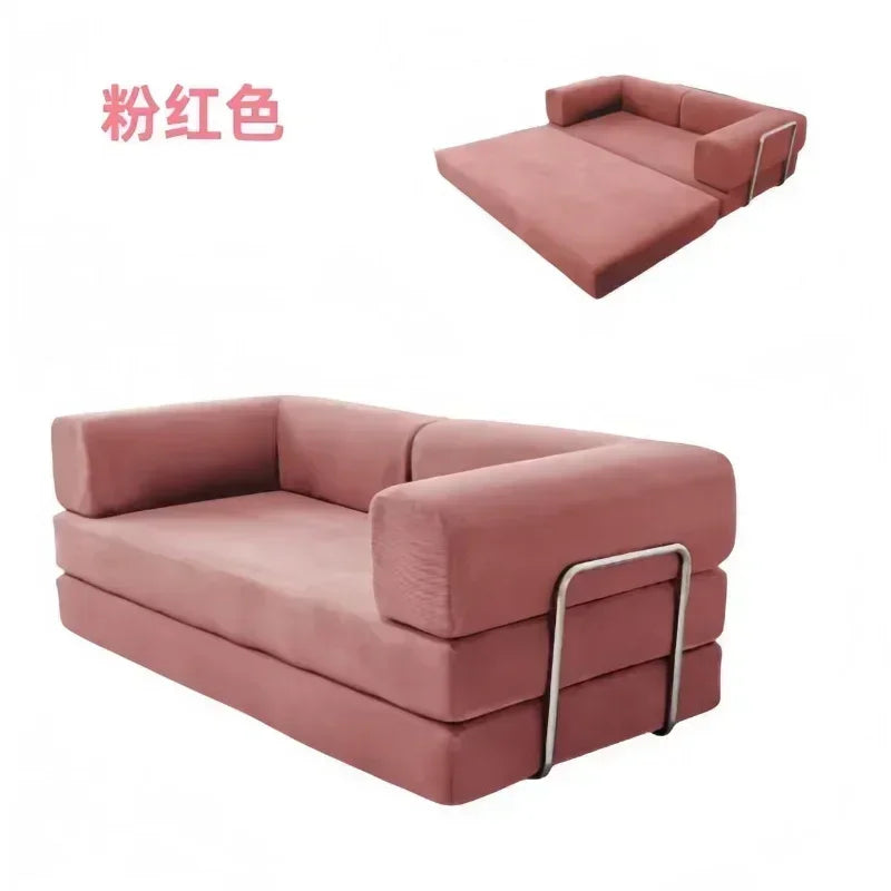 European Retro High-End Corduroy Living Room Sofa Vacuum Compression Sofa Bed Foldable and Customizable Home Furniture