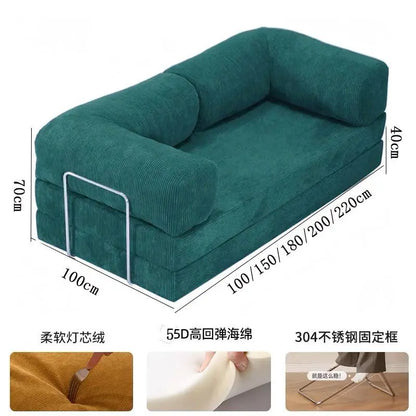 Italian Minimalist Retro High-End Corduroy Living Room Sofa, Compressed Sofa,Sofa Bed, Foldable, Washable, Customizable