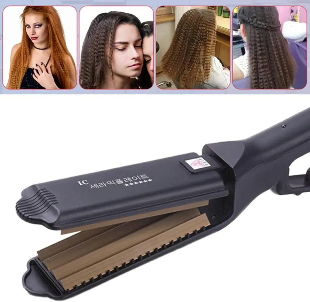 6 Teeth Hair Corrugated Iron for Volumizing and Fluffy Hairstyles Crimping Iron anti Static Ceramic Hair Crimping Styling Tool