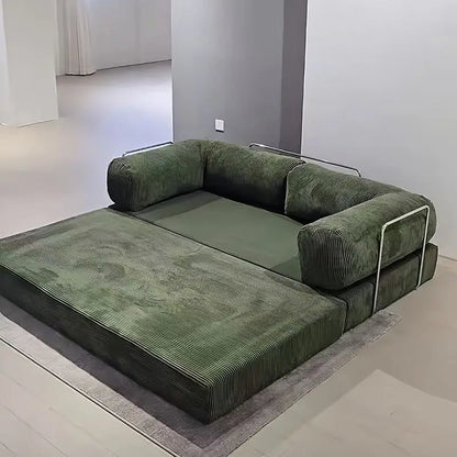 Italian Minimalist Retro High-End Corduroy Living Room Sofa, Compressed Sofa,Sofa Bed, Foldable, Washable, Customizable