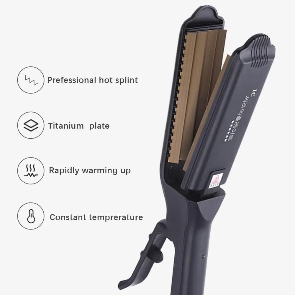 6 Teeth Hair Corrugated Iron for Volumizing and Fluffy Hairstyles Crimping Iron anti Static Ceramic Hair Crimping Styling Tool